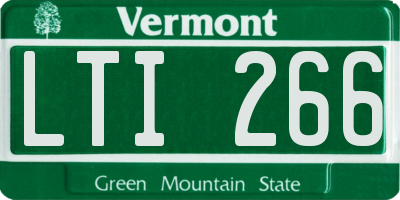 VT license plate LTI266