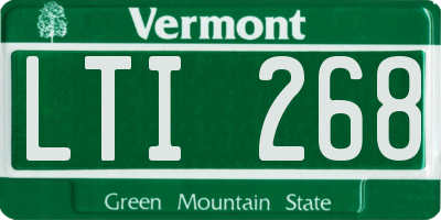 VT license plate LTI268