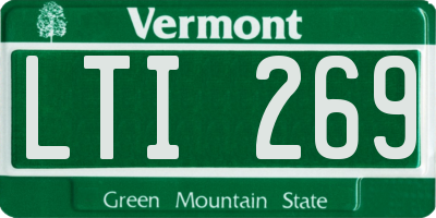 VT license plate LTI269