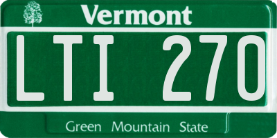 VT license plate LTI270