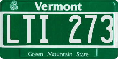 VT license plate LTI273