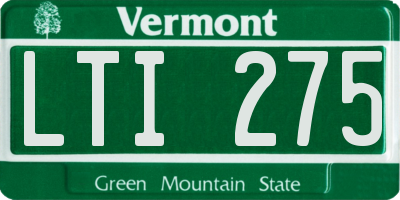 VT license plate LTI275