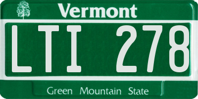 VT license plate LTI278