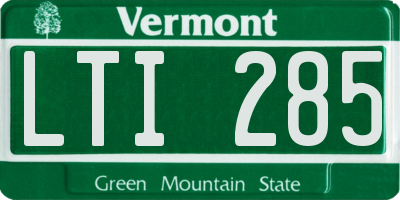 VT license plate LTI285
