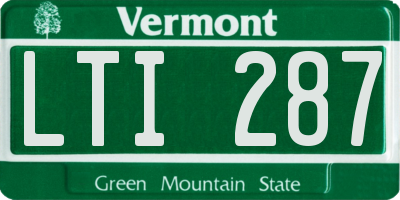 VT license plate LTI287