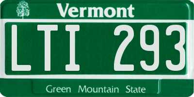 VT license plate LTI293