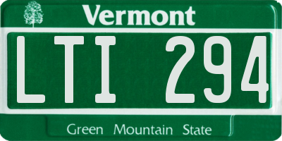VT license plate LTI294