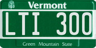 VT license plate LTI300