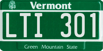 VT license plate LTI301