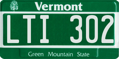 VT license plate LTI302