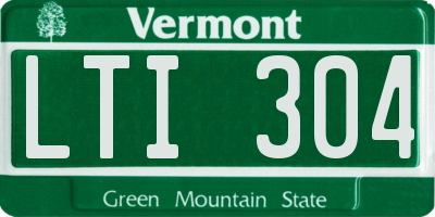 VT license plate LTI304