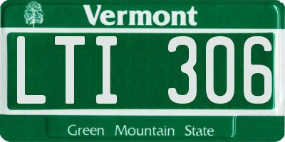 VT license plate LTI306