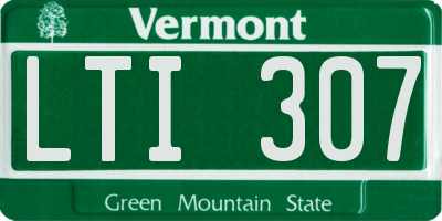 VT license plate LTI307