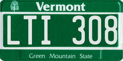 VT license plate LTI308