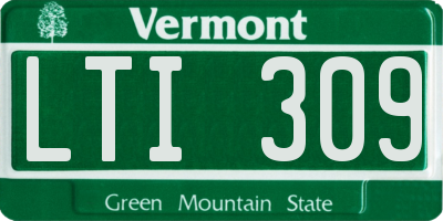 VT license plate LTI309