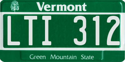 VT license plate LTI312
