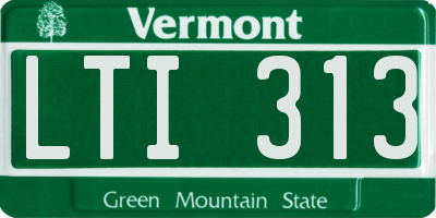 VT license plate LTI313