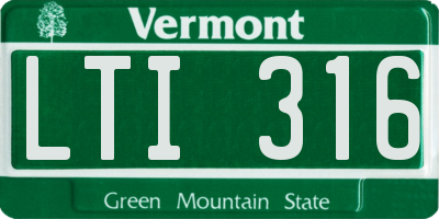 VT license plate LTI316