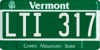 VT license plate LTI317
