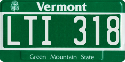 VT license plate LTI318