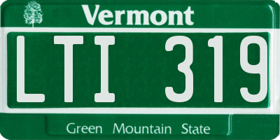 VT license plate LTI319