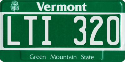 VT license plate LTI320
