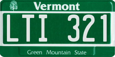 VT license plate LTI321