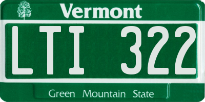 VT license plate LTI322