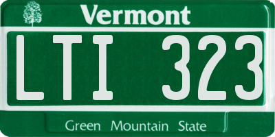 VT license plate LTI323