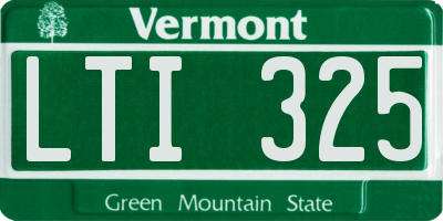 VT license plate LTI325