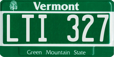 VT license plate LTI327