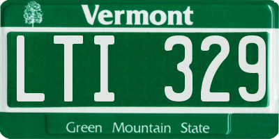 VT license plate LTI329