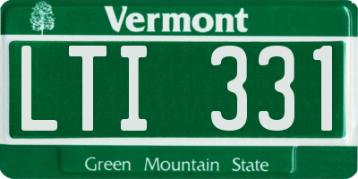 VT license plate LTI331