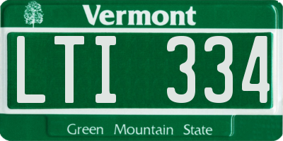 VT license plate LTI334