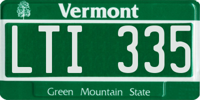 VT license plate LTI335