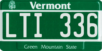 VT license plate LTI336