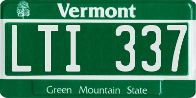 VT license plate LTI337