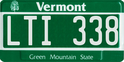 VT license plate LTI338