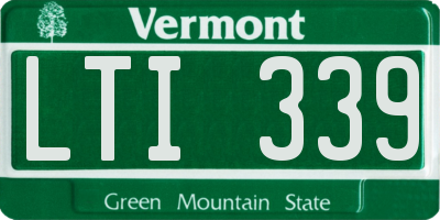 VT license plate LTI339