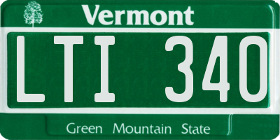 VT license plate LTI340