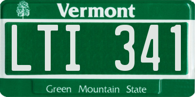 VT license plate LTI341