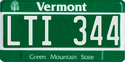 VT license plate LTI344
