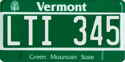 VT license plate LTI345