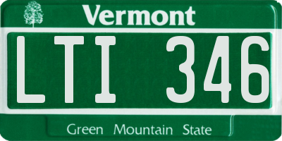 VT license plate LTI346