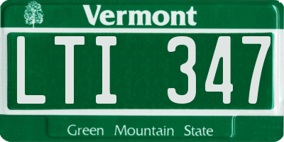 VT license plate LTI347