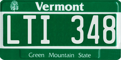 VT license plate LTI348