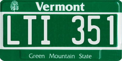 VT license plate LTI351