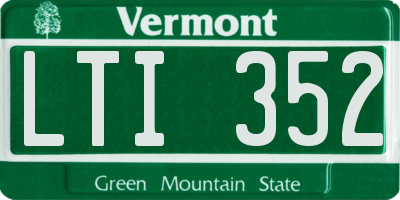 VT license plate LTI352