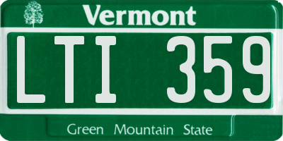 VT license plate LTI359