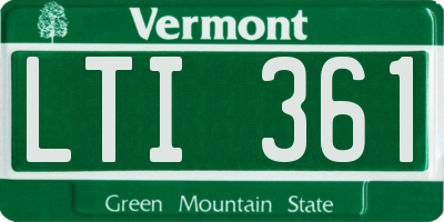 VT license plate LTI361